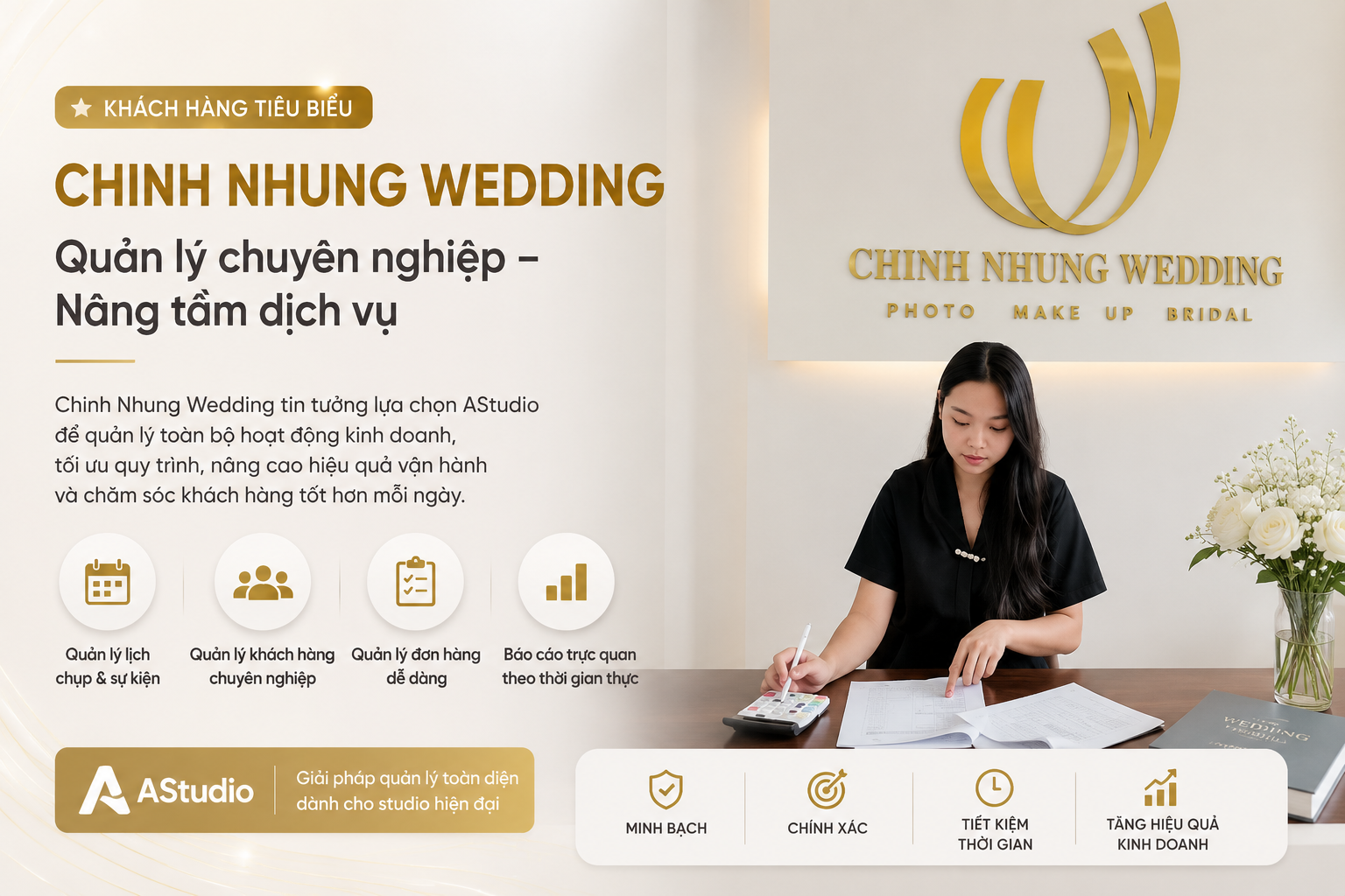 Chinh Nhung Wedding minh bạch hoa hồng cho thợ và cộng tác viên cùng AStudio
