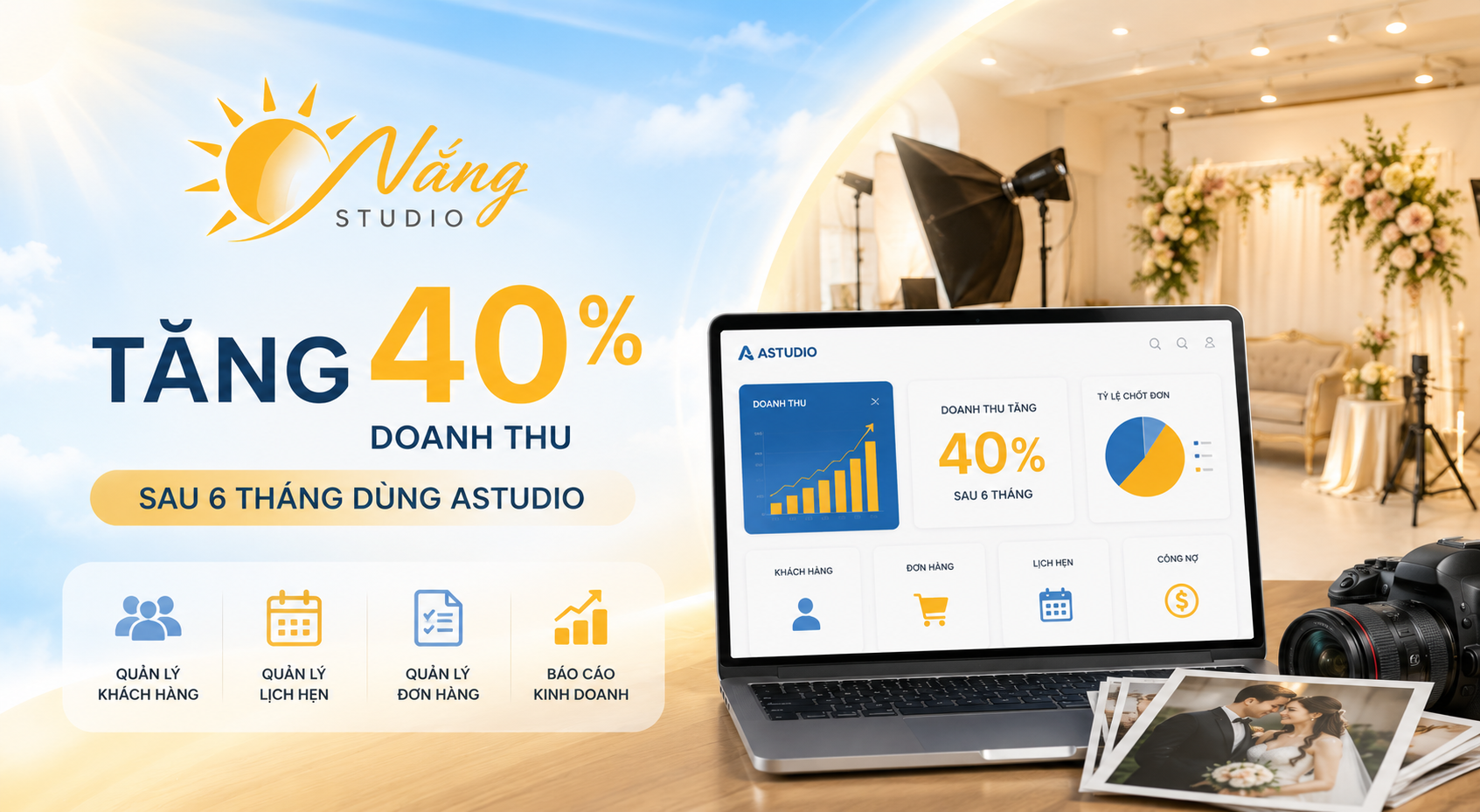 Nắng Studio tăng 40% doanh thu sau 6 tháng sử dụng AStudio